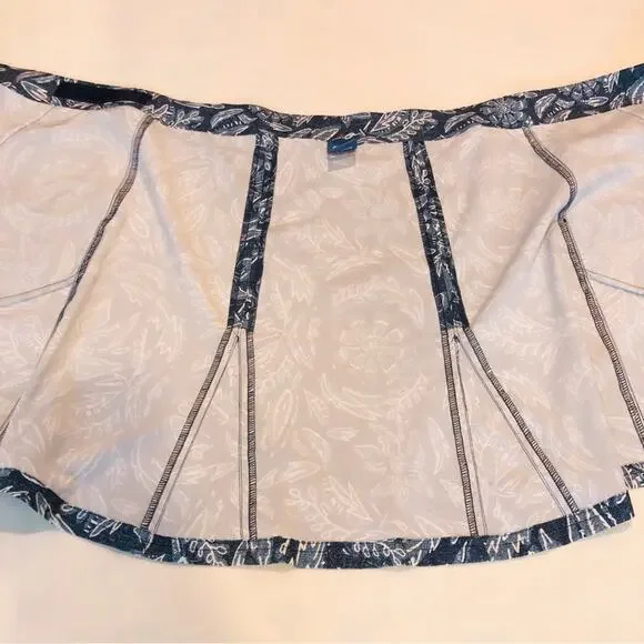 Rip Skirt Blue Rustica Denim Print Adjustable Wrap Waist Lightweight Comfort - Picture 14 of 16